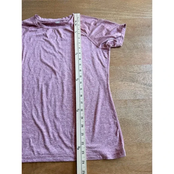 Rabbit EZ Tee Womens Medium Running Shirt Heathered Pink Short Sleeve Crew Neck - Picture 8 of 8